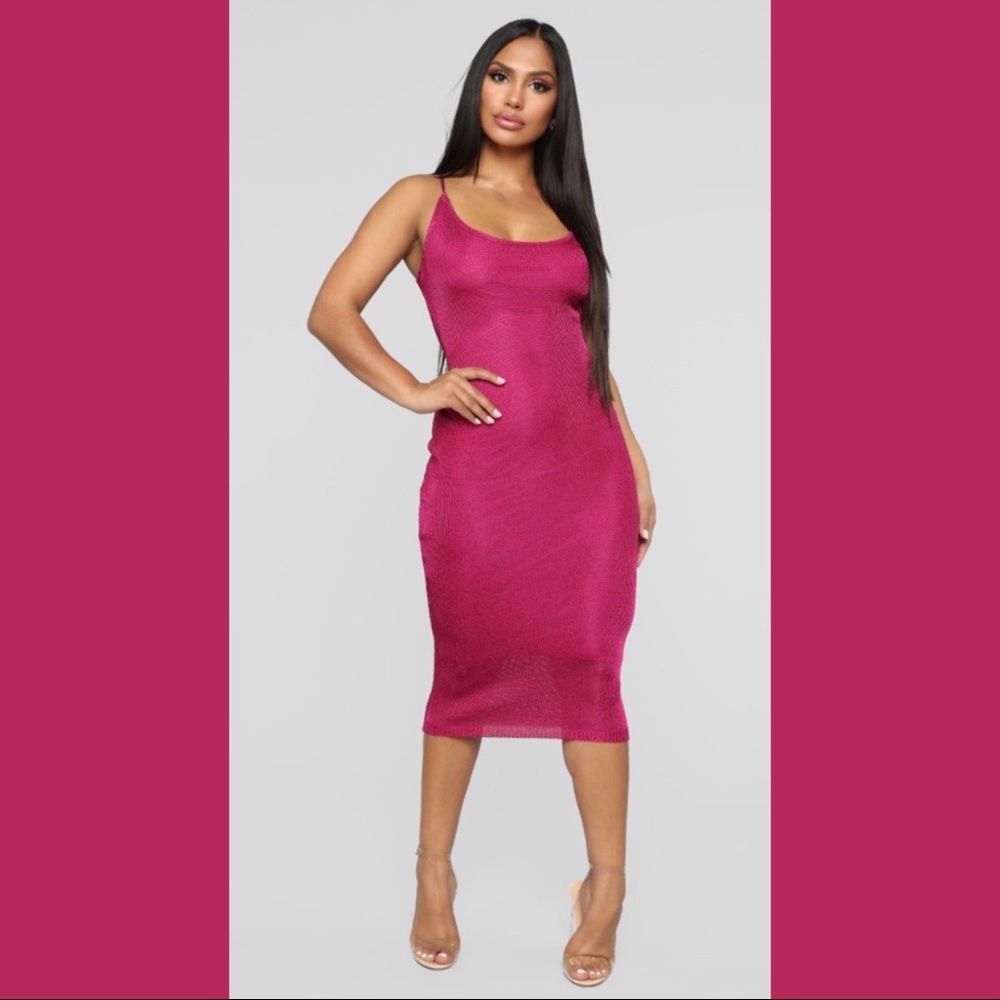 Fashion Nova | VIP Invite Dress Fuchsia | Small